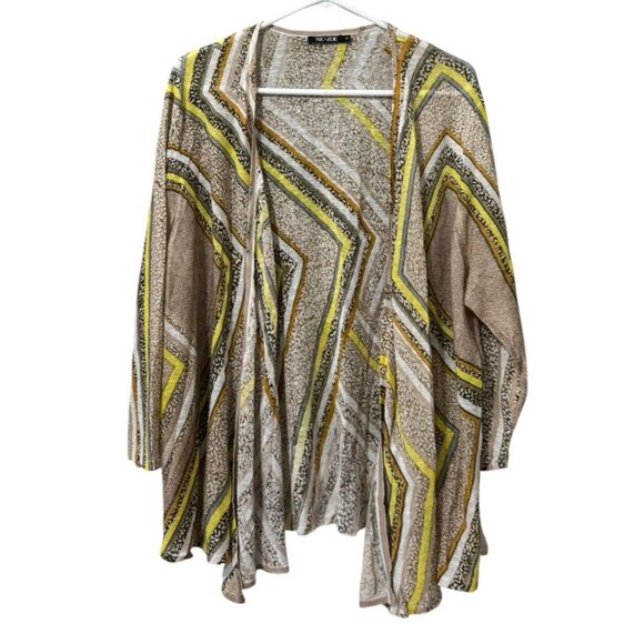 Nic & Zoe Open Front Cardigan Sweater Size 1X Linen Blend Lightweight Knit City - Picture 1 of 11